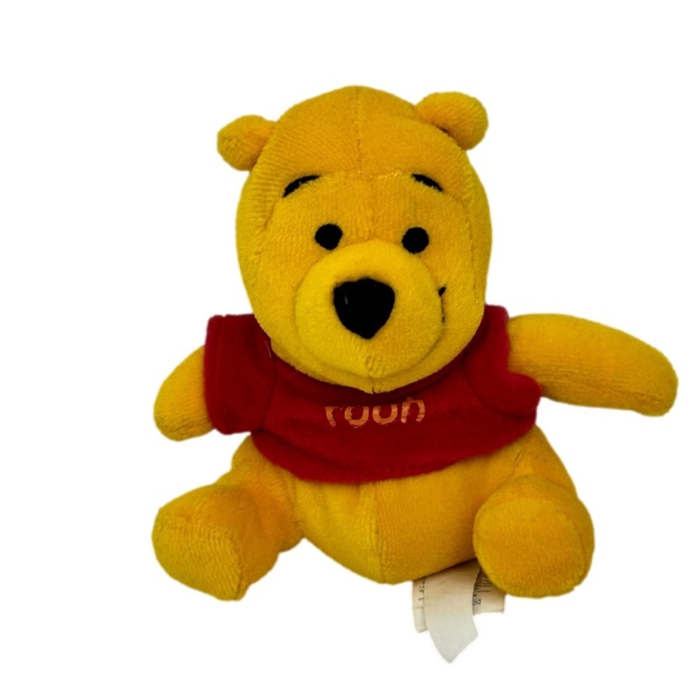 Disney Winnie Pooh Bear 4” Plush Baby Toy Rattle Stuffed Bear